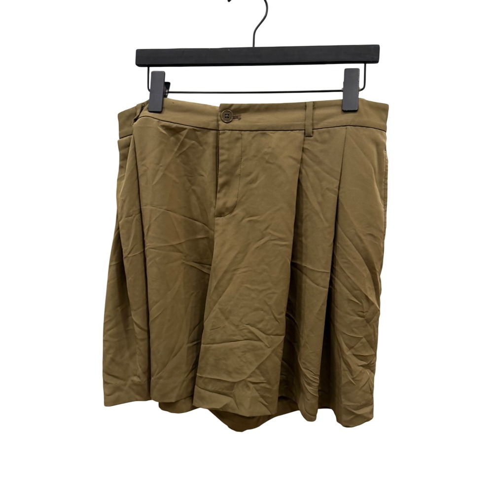 Lauren Ralph‎ Lauren Petite Olive Green Pleated Shorts Women 14P High Rise Wide